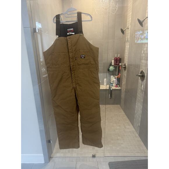 Mens Walls Blizzard Pruf Insulated Rust Heavy Duck Canvas Overalls 2xl reg 46-48 - Picture 1 of 7